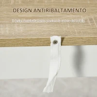 HOMCOM Tavolo da Bar con 3 Mensole e Barre Protettive, in Acciaio e Truciolato, 112x57x106 cm, Bianco(m-5)