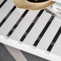 HOMCOM Table Basse rectangulaire dim. 116L x 60l x 48H cm étagère à Lattes Plateau Imitation chêne Clair MDF Blanc(m-9)