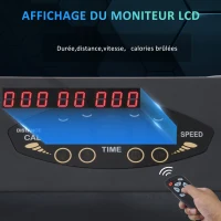 HOMCOM Tapis de course électrique de marche, tapis de marche, 370 W, pliable, télécommande, écran LCD, vitesse 1-6 Km/h, acier, noir(m-5)