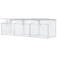 Outsunny Outdoor Greenhouse Polycarbonate Grow House Flower Vegetable Plants Raised Bed Garden Aluminium Cold Frame 180 x 51 x 51 cm(m-11)