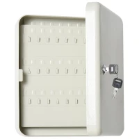 HOMCOM Armario de Llaves Caja de Seguridad para Llaves Bloqueable con 93 Ganchos y Etiquetas 2 Cerraduras Accesorios de Montaje Incluidos 30x24x7,5 cm Beige(m-1)