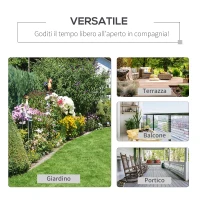 Outsunny Panchina a Dondolo da Giardino per 2 Persone con Cuscini per Seduta e Schienale, 122x70x87cm, Khaki(m-7)