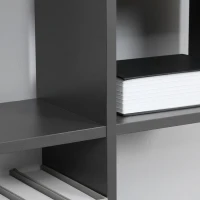 HOMCOM Libreria Moderna a 5 Livelli con 8 Ripiani Aperti in Truciolato, 120x20x171 cm, Grigia e Bianca(m-8)