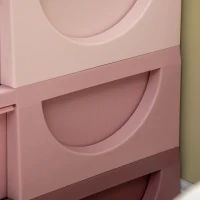 HOMCOM Aufbewahrungsbox für Kinder, Kinder-Aufbewahrungsbox, 3 Schubladen, Rosa(m-9)