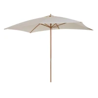 Outsunny Ombrellone 2x3 m da Giardino Impermeabile, in Legno e Poliestere 180G, Beige(m-10)