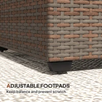 Outsunny 90 x 50cm Glass-Top Rattan Side Table - Brown(m-7)