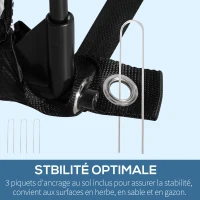 HOMCOM Cage de Football système Pop Up avec sac de transport et piquets de fixation dim. 247L x 203l x 201,5H cm noir et blanc(m-7)