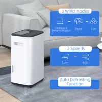 HOMCOM 6000mL Portable Dehumidifier with 24H Timer, 3 Dehumidifying Modes, 20L/Day, for Home Laundry Basement(m-5)