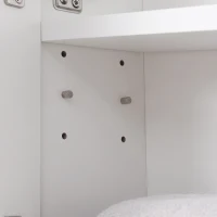 kleankin Armario de Baño con Espejo Mueble Auxiliar Montado en Pared con Estane Abierto y 2 Puertas con Balda Interior Ajustable 54x15x55 cm Blanco(m-8)