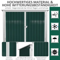 Outsunny Mülltonnenbox Müllbox Storer abschließbar Gerätebox für 2 Mülltonnen Stahl 178,5 x 104,5 x 128,5/113 cm Grün(m-4)