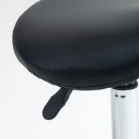 HOMCOM Salon Saddle Stool, Rolling Saddle Chair for Massage, Spa, Clinic, Beauty, Hairdressing and Tattoo, Black(m-9)
