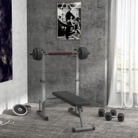 HOMCOM Mancuerna Hexagonal 15 KG con Barra de Conexión Metálica para Entrenamiento en Casa Gimnasio Oficina Negro y Plata(m-9)