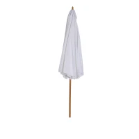Outsunny 3(m) Garden Parasol, Pulley Operated Patio Umbrella, Wooden Table Market Umbrella with Rope Pulley Mechanism and 8 Ribs, Cream White(m-10)
