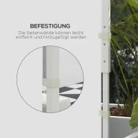 Outsunny Pavillon-Vorhänge, 2er-Set, für 3x6m oder 3x3m Gartenpavillons, mit Fenstern und Türen, Weiß(m-7)