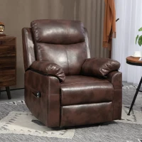 HOMCOM Faux Leather 70° Electric Riser Recliner Chair, Dark Brown(m-8)