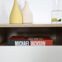 HOMCOM Set 2 Comodini Sospesi con Cassetto e Ripiano 45x35x27.5cm - Bianco e Color Legno(m-8)