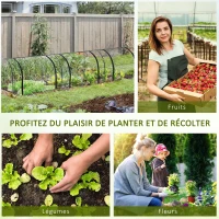 Outsunny Mini Serre de Jardin mini serre tunnel serre à tomates 3,5L x 1l x 0,8H m Acier PVC Haute densité Anti-UV 3 fenêtres avec Zip enroulables Vert et Transparent(m-7)