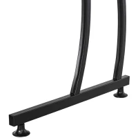 HOMCOM L Shape Computer Desk Corner Display Table Laptop Study Desk Minimalist Space Saving Wood Steel Gaming PC Workstation for Home Office 112.5x152x74cm Black(m-7)