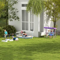 Outsunny Kids Climber with Climbing Arch, Triangle Climber for Indoor Outdoor Use, for Ages 3-6 Years - Blue(m-9)