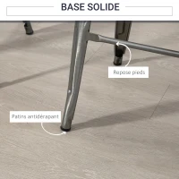 HOMCOM Lot de 4 tabourets de bar industriel empilables hauteur assise 76 cm métal argent(m-4)