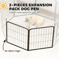PawHut Two-Piece Dog Pen Expansion Pack for Small Dogs, 60cm Tall Animal Pen with Three Connecting Stakes(m-4)