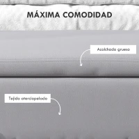 HOMCOM Baúl de Almacenaje para Dormitorio 70L Tapizado en Terciopelo con Patas de Metal 100x40x42 cm Gris Claro(m-5)