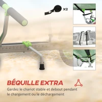 SPORTNOW Chariot de transport pour kayak stand-up paddle canoë avec largeur réglable grandes roues cadre en aluminium noir vert(m-5)