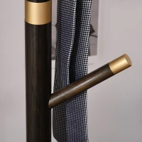 HOMCOM Garderobenständer, Kleiderständer, 6 Haken, Walnuss(m-8)