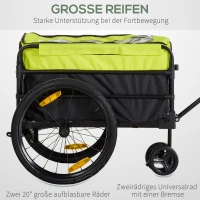 HOMCOM Lastenanhänger Bollerwagen 130 x 64 x 103 cm Stahl Schwarz+Gelb(m-6)
