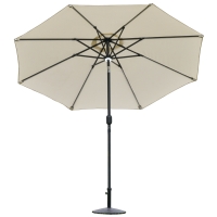 Outsunny Ombrellone 270cm x 270cm x 245cm Bianco crema