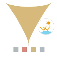 Outsunny Toldo Vela Triangular 4x4x4 m Vela de Sombra para Jardín Patio Terraza HDPE Anti UV y Transpirable Color Arena(m-8)