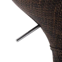 HOMCOM Set of 2 PCs Rattan Style Adjustable Bar Stool Gas Lift Swivel Metal Pub Chair Club Kitchen Furniture Breakfast Seat w/ Chrome Base and Footrest(m-8)