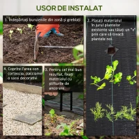 Outsunny Plasă pentru Mulcire Permeabilă și Anti-UV din Polipropilena, pentru Grădină și Curte, 100x1 m, Negru(m-5)