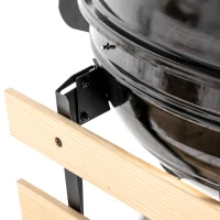 Outsunny Barbacoa Portátil con 2 Ruedas Estantes Plegables Termómetro y Parrilla Metálica para Pícnic Camping 117x68x91 cm Negro(m-9)