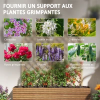 Outsunny Lot de 2 treillis en bois - panneau arc pour plantes grimpantes - dim. un panneau : 60L x 150H cm(m-4)