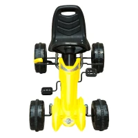 HOMCOM Children Pedal Go Kart Kids Ride On Bike Toy Scooter Manual Racing Rider Yellow(m-4)