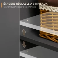 HOMCOM Ensemble de commode 3 tiroirs, buffet et meuble TV - meuble de rangement - banc TV pour télévision jusqu'à 55 pouces(m-5)