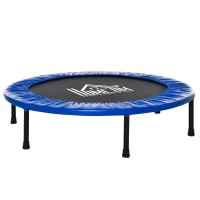 HOMCOM Cama Elástica Fitness Ø100 cm Trampolín de Acero con 36 Resortes con Protector de Borde Incluido para Entrenamiento Interior Carga Máx. 100 kg Negro y Azul(m-10)