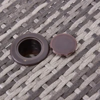 Outsunny Pied de parasol table basse 2 en 1 étagère inférieure intégrée résine tressée imitation rotin PE dim. 54L x 54l x 55H cm gris(m-8)