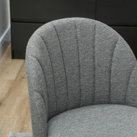 HOMCOM Dining Chairs Set of 2, Modern Upholstered Kitchen Chairs with Metal Legs, Shell Backrest and Padded Seat for Dining Room, Bedroom, Living Room, Vanity, Grey(m-8)