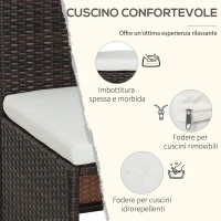 Outsunny  Set Mobili da Giardino in Rattan 5pz Tavolo Pranzo 4 Sedie con Cuscini(m-5)