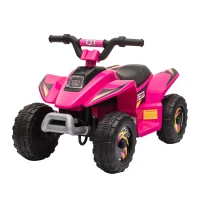 HOMCOM Quad per Bambini Elettrico con Batteria Ricaricabile 6V, e Velocità 2.8-4.6km/h, 72x40x45.5 cm, Rosa(m-1)