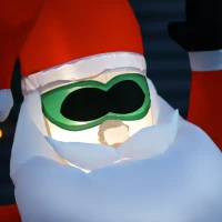 HOMCOM Babbo Natale Gonfiabile su Aereo 160cm con Luci LED Integrate, Decorazione Natalizia da Esterno(m-9)