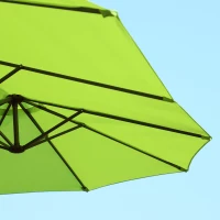 Outsunny Doppelsonnenschirm 455 x 270 cm Gartenschirm mit Handkurbel oval stabil Metallstange Marktschirm Doppelsonnenschirm Terrassenschirm Sonnenschutz für Strand Balkon Terrasse Garten Grün(m-8)