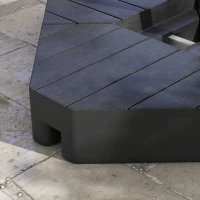 Outsunny Obciążniki do podstaw parasoli, wypełnialne wodą i piaskiem, plastikowe, 80Dł x 80Szer x 13Wys cm, Czarny(m-8)