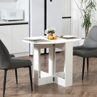HOMCOM Mesa Plegable de Comedor Mesa de Cocina Plegable con 2 Alas Abatibles Mesa Plegable para 2-4 Personas 104x76x73,7 cm Blanco(m-2)