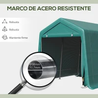 Outsunny Carpa de Jardín Exterior 2,4x2x2 m Cobertizo Exterior con 2 Puertas con Cremallera Impermeable Anti-UV Carpa Verde(m-4)