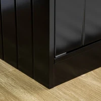 PawHut Ciotola per Cani Rialzata con Vano Contenitore, 2 Ciotole in Acciaio Inox Rimovibili, 60x30x35.5cm, Nero(m-9)