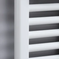 HOMCOM Curved Heated Towel Rail, Hydronic Bathroom Ladder Radiator Towel Warmer For Central Heating 600mm x 1200mm, White(m-8)