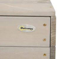 Outsunny Bac à sable carré en bois pour enfants avec bancs toit réglable tableau et jeux  114 x 113 x 110 cm gris(m-8)